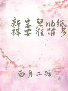 新生儿nb纸尿裤要准备多少