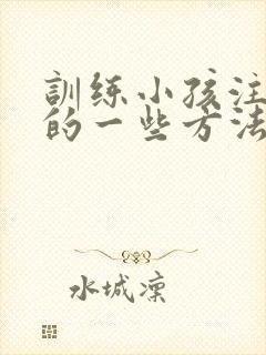 训练小孩注意力的一些方法