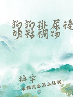 狗狗排尿后有透明粘稠物