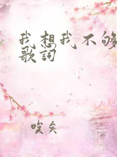 我想我不够好 歌词