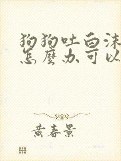 狗狗吐白沫黏液怎么办可以吃什么药