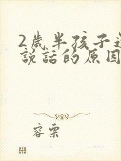 2岁半孩子还不说话的原因