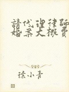 请代理律师办离婚案大概费用