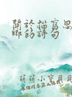 关于描写思念家乡的诗句