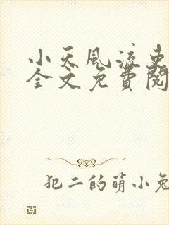 小天风流吏小说全文免费阅读