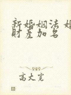 新婚姻法 婚前财产加名