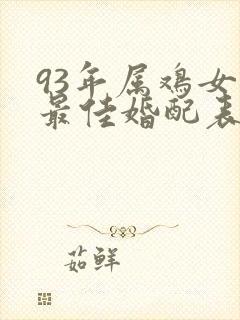 93年属鸡女的最佳婚配表