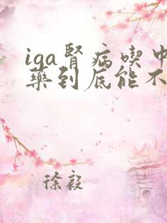 iga肾病吃中药到底能不能治好?