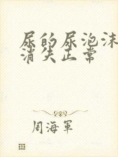 尿的尿泡沫多久消失正常