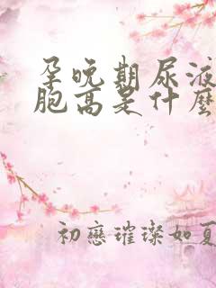 孕晚期尿液白细胞高是什么原因