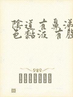 阴道有鼻涕状黄色黏液 有腥臭味道