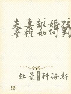 夫妻离婚孩子抚养权如何判