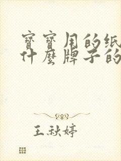 宝宝用的纸尿裤什么牌子的好