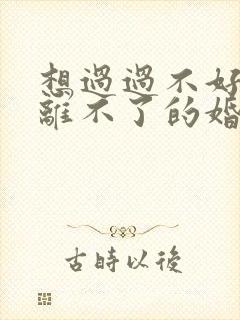 想过过不好想离离不了的婚姻怎么办情感说说