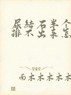 尿结石半个月也排不出来怎么办