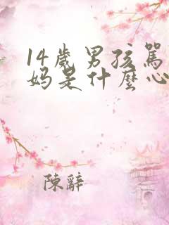 14岁男孩骂妈妈是什么心理