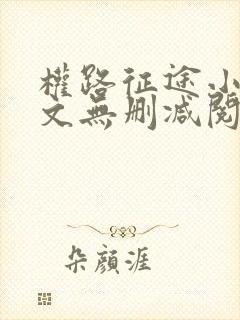 权路征途小说全文无删减阅读