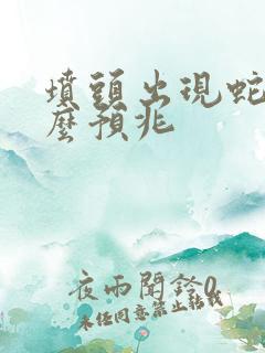 坟头出现蛇是什么预兆