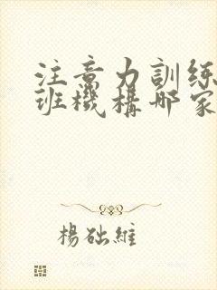 注意力训练培训班机构哪家好