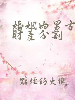 婚姻内男方出轨财产分割