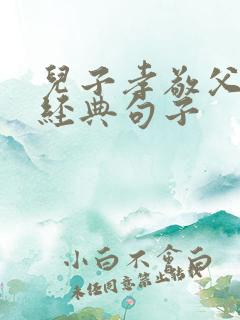 儿子孝敬父母的经典句子