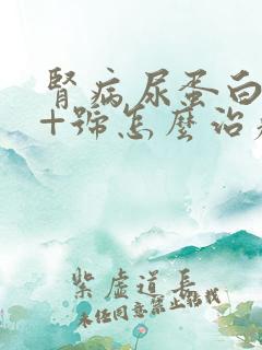 肾病尿蛋白3个+号怎么治疗