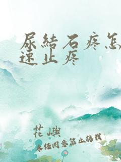 尿结石疼怎么快速止疼