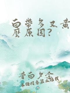 白带多又黄是什么原因?