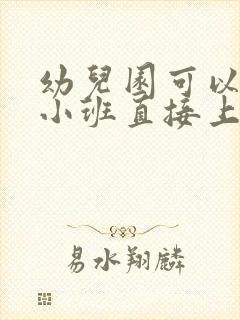 幼儿园可以不上小班直接上中班吗