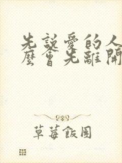 先说爱的人为什么会先离开