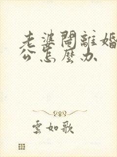 老婆闹离婚时老公怎么办