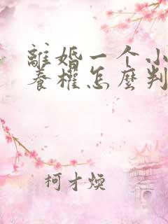 离婚一个小孩抚养权怎么判