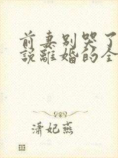 前妻别哭了是你说离婚的全集