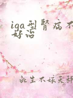 iga型肾病不好治