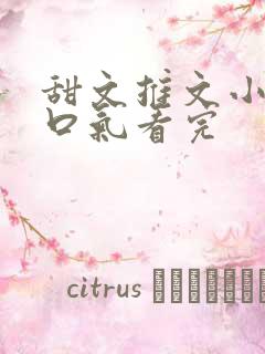 甜文推文小说一口气看完