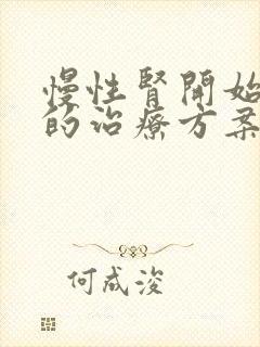 慢性肾开始衰竭的治疗方案