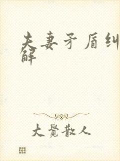 夫妻矛盾纠纷调解