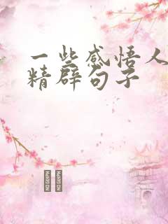 一些感悟人生的精辟句子