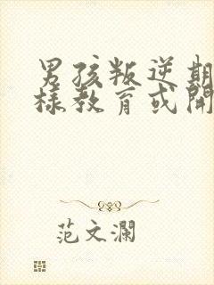 男孩叛逆期要怎样教育或开导