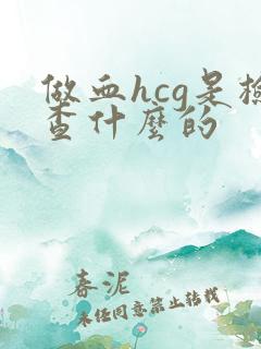 做血hcg是检查什么的