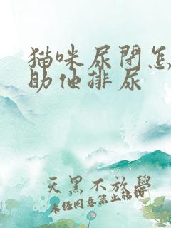 猫咪尿闭怎么帮助他排尿