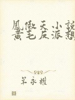 凤傲天小说里的黄毛反派想幸福