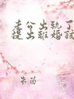 老公出轨了男方提出离婚该怎麼办