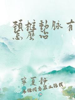 颈椎动脉有斑块怎么治