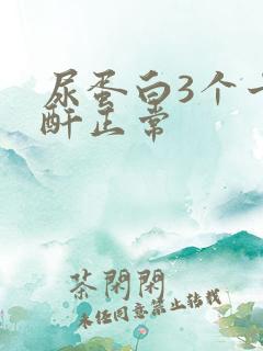 尿蛋白3个十肌酐正常