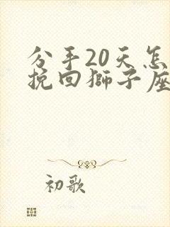 分手20天怎么挽回狮子座