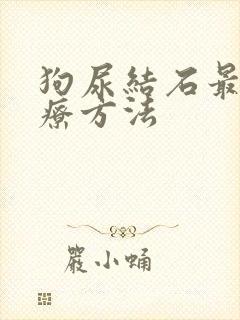 狗尿结石最佳治疗方法