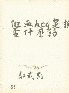 做血hcg是检查什么的