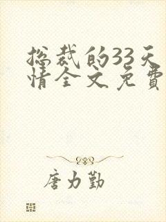 总裁的33天索情全文免费阅读