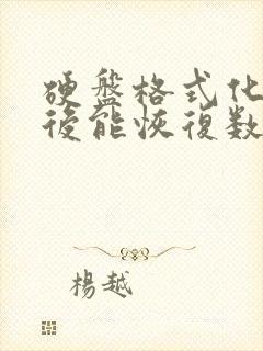 硬盘格式化分区后能恢复数据吗